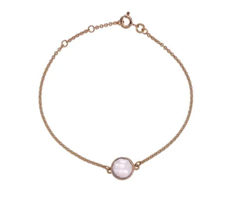 9 Carat Red Gold and Rose Quartz Bracelet