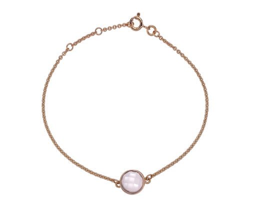 9 Carat Red Gold and Rose Quartz Bracelet