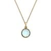 Yellow Gold Blue Topaz Necklace