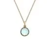 Yellow Gold Blue Topaz Necklace