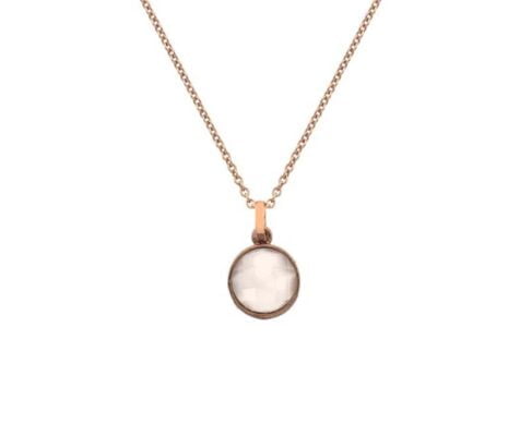 9 Carat Red Gold and Moonstone Pendant with Chain