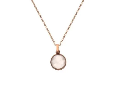 9 Carat Red Gold and Moonstone Pendant with Chain