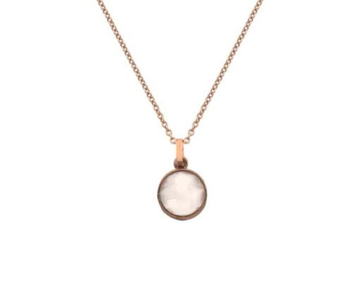 9 Carat Red Gold and Moonstone Pendant with Chain
