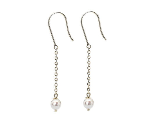 9 Carat Yellow Gold and Freshwater Pearl Drop Earrings from Curteis