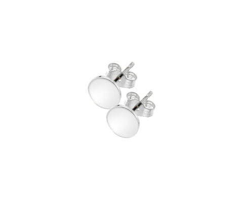 Curteis 9 Carat White Gold Flat Disc Stud Earrings