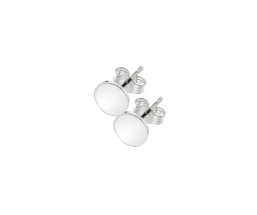 Curteis 9 Carat White Gold Flat Disc Stud Earrings