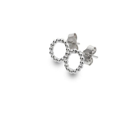 Curteis 9 Carat White Gold Beaded Circular Stud Earrings