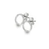 9 Carat White Gold Hammered Circular Stud Earrings