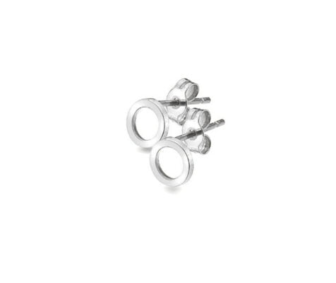 Curteis 9 Carat White Gold Circular Stud Earrings