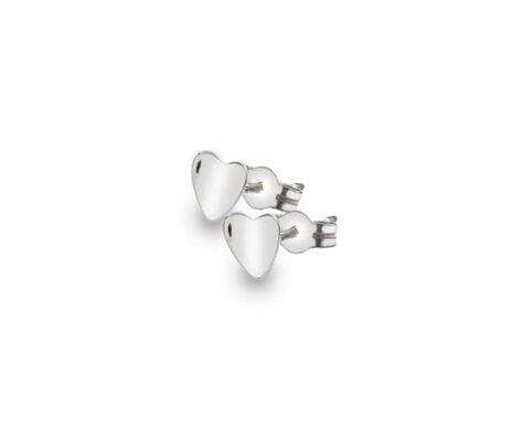 9 Carat White Gold Heart Stud Earrings