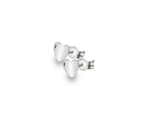 9 Carat White Gold Heart Stud Earrings