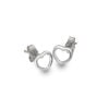 9 Carat White Gold Rounded Open Heart Stud Earrings