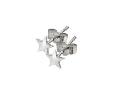 9 Carat White Gold Star Stud Earrings