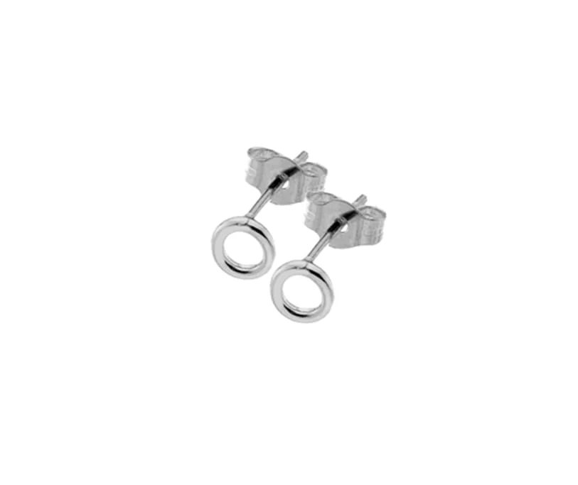 Curteis 9 Carat White Gold Small Circular Stud Earrings