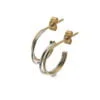 Curteis Collection 9 Carat Yellow and White Gold Double Hoop Earrings