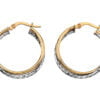 Curteis 9 Carat Yellow and White Gold Medium Oval Crossover Hoop Earrings