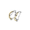 Curteis 9 Carat Yellow and White Gold 15mm Crossover Hoop Earrings
