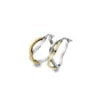 Curteis 9 Carat Yellow and White Gold 15mm Crossover Hoop Earrings
