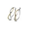 Curteis 9 Carat Yellow and White Gold 20mm Crossover Hoop Earrings