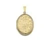 9ct Hallmarked Yellow Gold Medium Hand Engraved Oval Flower Locket Pendant