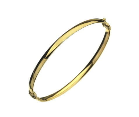 Curteis 9 Carat Yellow Gold Plain Hollow Hinged Bangle