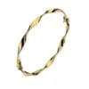 Curteis 9 Carat Yellow Gold Twisted Hinged Bangle