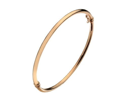 Curteis 9 Carat Red Gold Plain Hollow Hinged Bangle