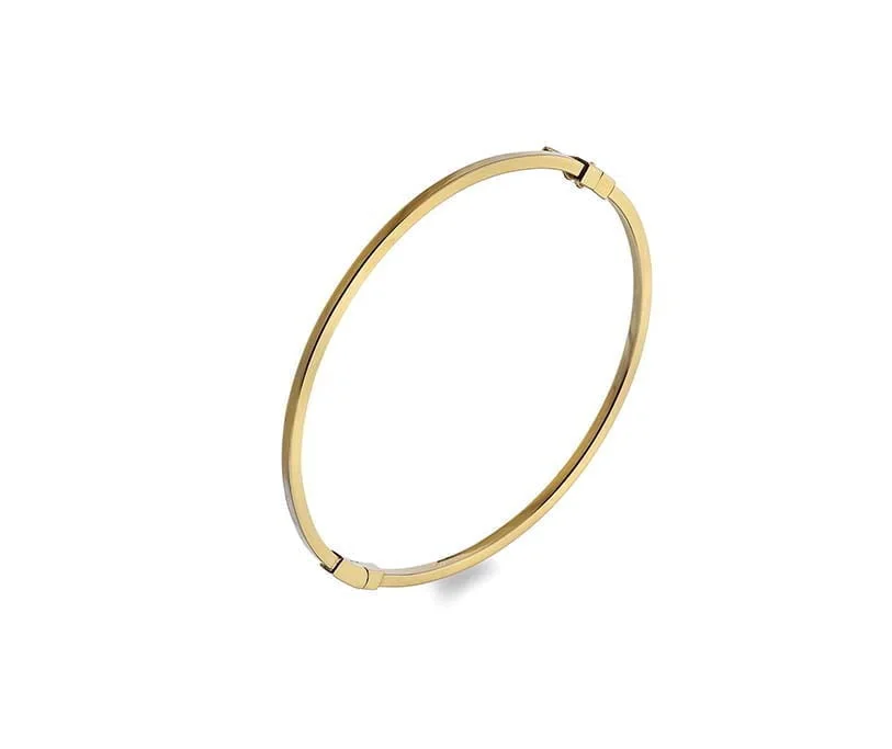 Curteis 9 Carat Yellow Gold Solid Hinged 2mm Square Bangle