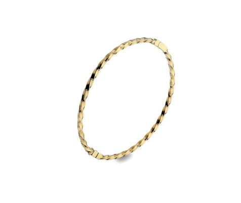 Curteis 9 Carat Yellow Gold Solid Hinged Square Twisted Bangle