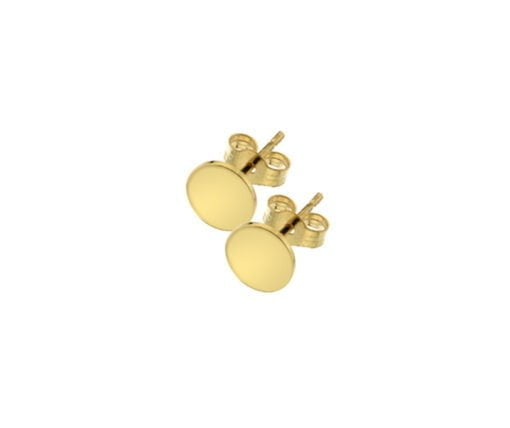Curteis 9 Carat Yellow Gold Flat Disc Stud Earrings