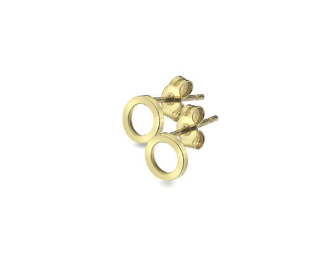 Curteis 9 Carat Gold Circular Plain Stud Earrings