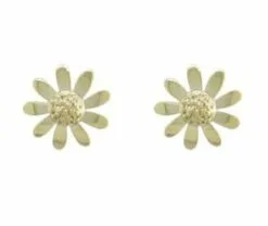 Curteis 9 Carat Gold 9 Petal Daisy Stud Earrings