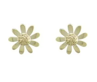 Curteis 9 Carat Gold 9 Petal Daisy Stud Earrings