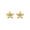Curteis 9 Carat Gold Polished 5 Petal Flower Stud Earrings