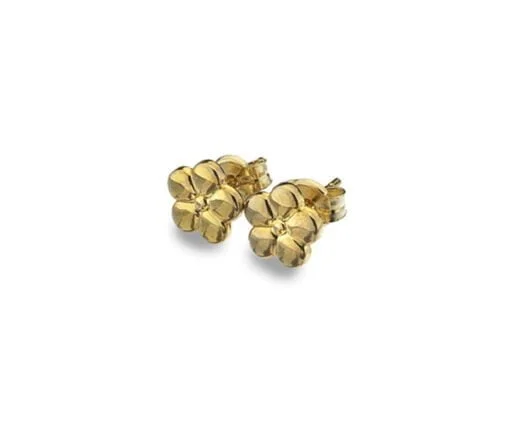Curteis 9 Carat Gold Simple Flower Stud Earrings