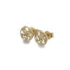 9 Carat Gold Framed Floral Pattern Stud Earrings
