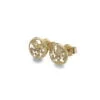 9 Carat Gold Framed Floral Pattern Stud Earrings