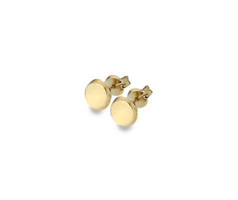 Curteis 9 Carat Gold Solid Disc Stud Earrings