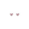 Curteis Silver Children’s Two Tone Pink Enamel Heart Stud Earrings