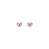 Curteis Silver Children’s Two Tone Pink Enamel Heart Stud Earrings