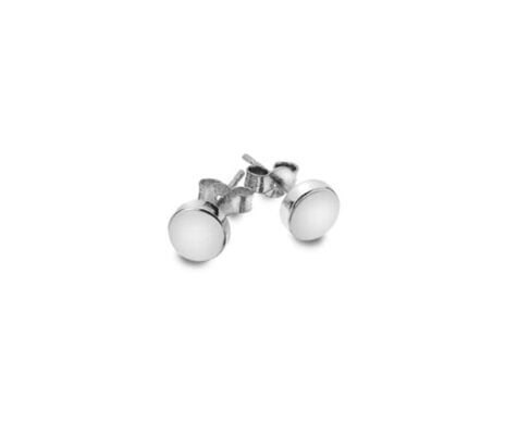 Curteis Sterling Silver Plain Circular Stud Earrings