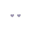 Sterling Silver Children’s Purple Enamel Heart Stud Earrings