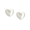 Silver Designer Flutter Heart Stud Earrings