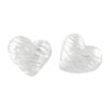 Sterling Silver Large Etched Pattern Heart Stud Earrings