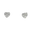 Silver and Cubic Zirconia Heart Stud Earrings