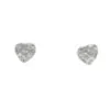 Silver and Cubic Zirconia Heart Stud Earrings