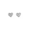 Sterling Silver and Cubic Zirconia Set Heart Stud Earrings