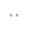 Curteis Sterling Silver Children’s Pink Enamel Star Stud Earrings
