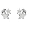 Curteis Sterling Silver Triple Star Ball Cluster Stud Earrings