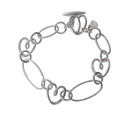 Sterling Silver Echo Heart Bracelet with Toggle